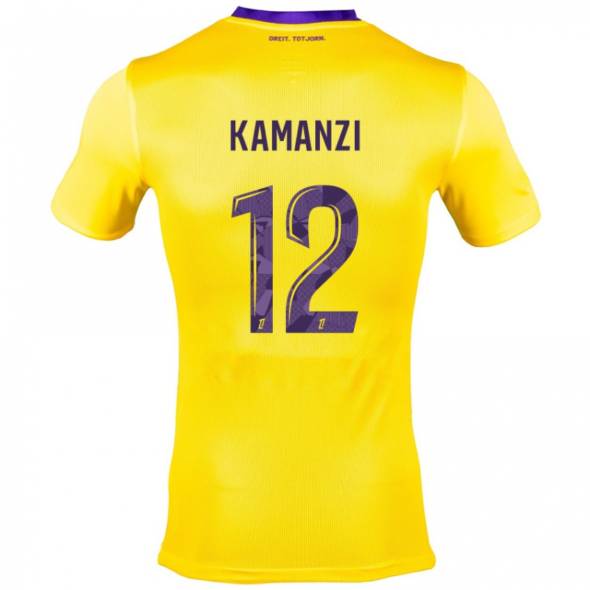 Niño Camiseta Warren Kamanzi #12 Amarillo Morado 2ª Equipación 2024/25 La Camisa Chile