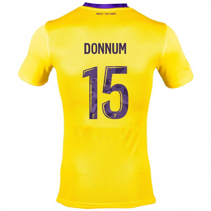 Niño Camiseta Aron Dønnum #15 Amarillo Morado 2ª Equipación 2024/25 La Camisa Chile