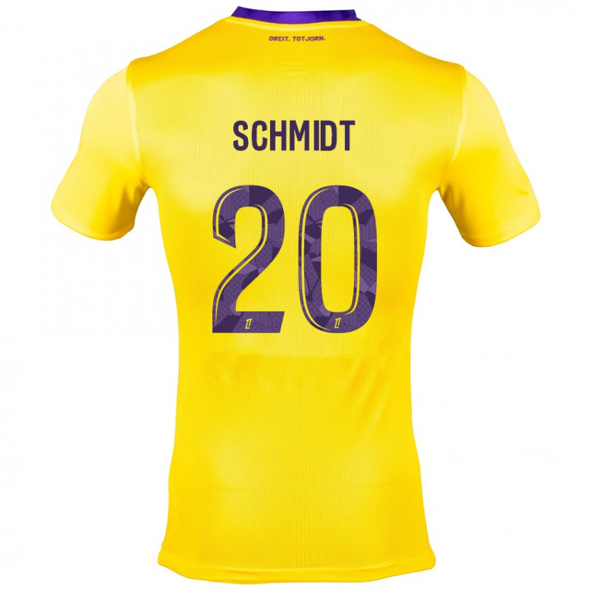 Niño Camiseta Niklas Schmidt #20 Amarillo Morado 2ª Equipación 2024/25 La Camisa Chile