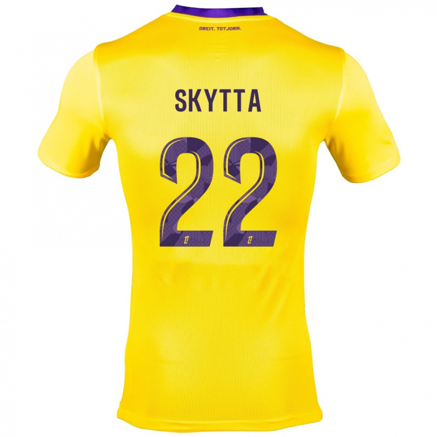 Niño Camiseta Naatan Skyttä #22 Amarillo Morado 2ª Equipación 2024/25 La Camisa Chile