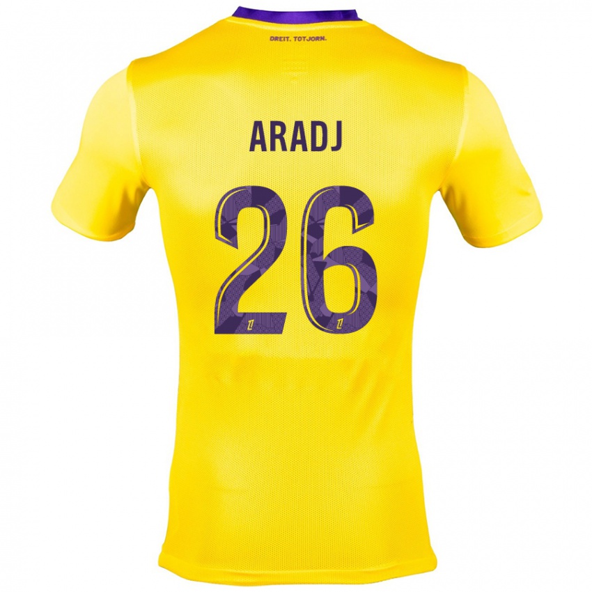 Niño Camiseta Ylies Aradj #26 Amarillo Morado 2ª Equipación 2024/25 La Camisa Chile