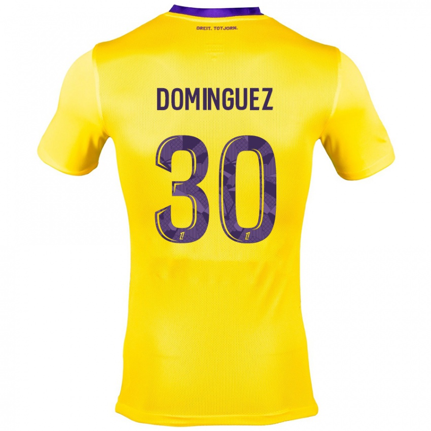 Niño Camiseta Álex Domínguez #30 Amarillo Morado 2ª Equipación 2024/25 La Camisa Chile