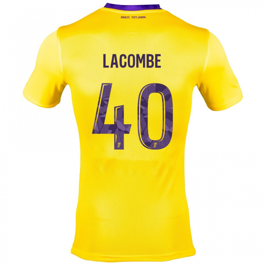 Niño Camiseta Justin Lacombe #40 Amarillo Morado 2ª Equipación 2024/25 La Camisa Chile