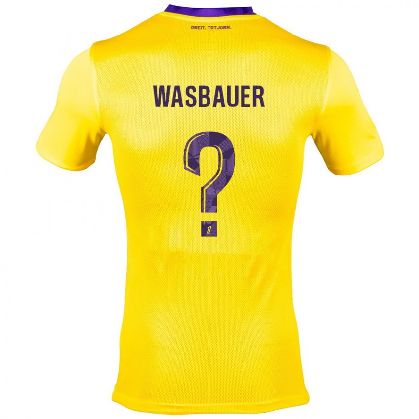 Niño Camiseta Nicolas Wasbauer #0 Amarillo Morado 2ª Equipación 2024/25 La Camisa Chile