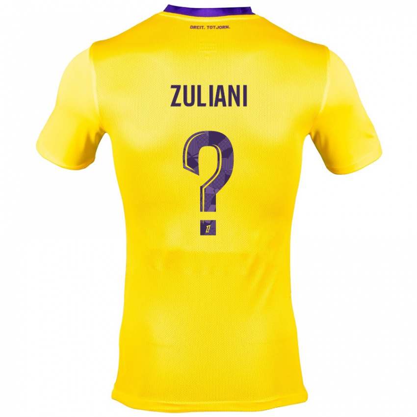 Niño Camiseta Edhy Zuliani #0 Amarillo Morado 2ª Equipación 2024/25 La Camisa Chile