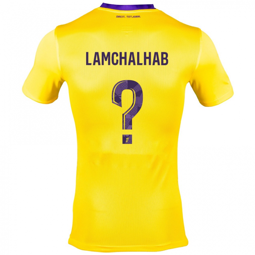 Niño Camiseta Merwan Lamchalhab #0 Amarillo Morado 2ª Equipación 2024/25 La Camisa Chile