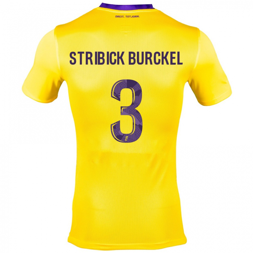 Niño Camiseta Laetitia Stribick-Burckel #3 Amarillo Morado 2ª Equipación 2024/25 La Camisa Chile