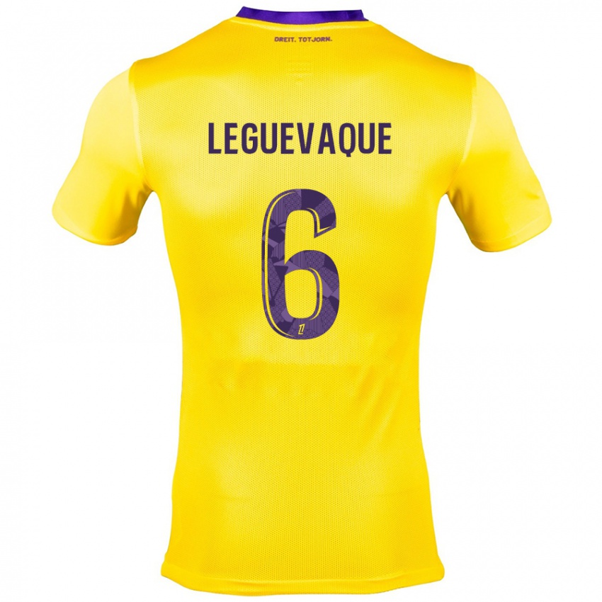 Niño Camiseta Laurie Leguevaque #6 Amarillo Morado 2ª Equipación 2024/25 La Camisa Chile