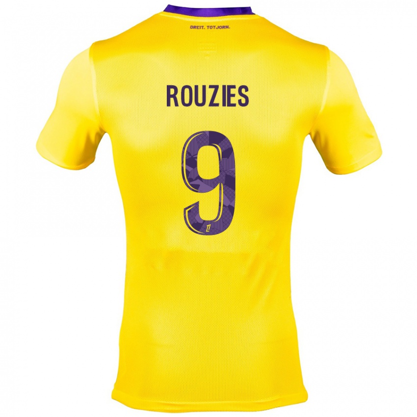 Niño Camiseta Manon Rouzies #9 Amarillo Morado 2ª Equipación 2024/25 La Camisa Chile