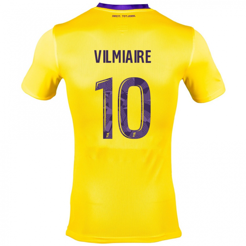 Niño Camiseta Kelly Vilmiaire #10 Amarillo Morado 2ª Equipación 2024/25 La Camisa Chile