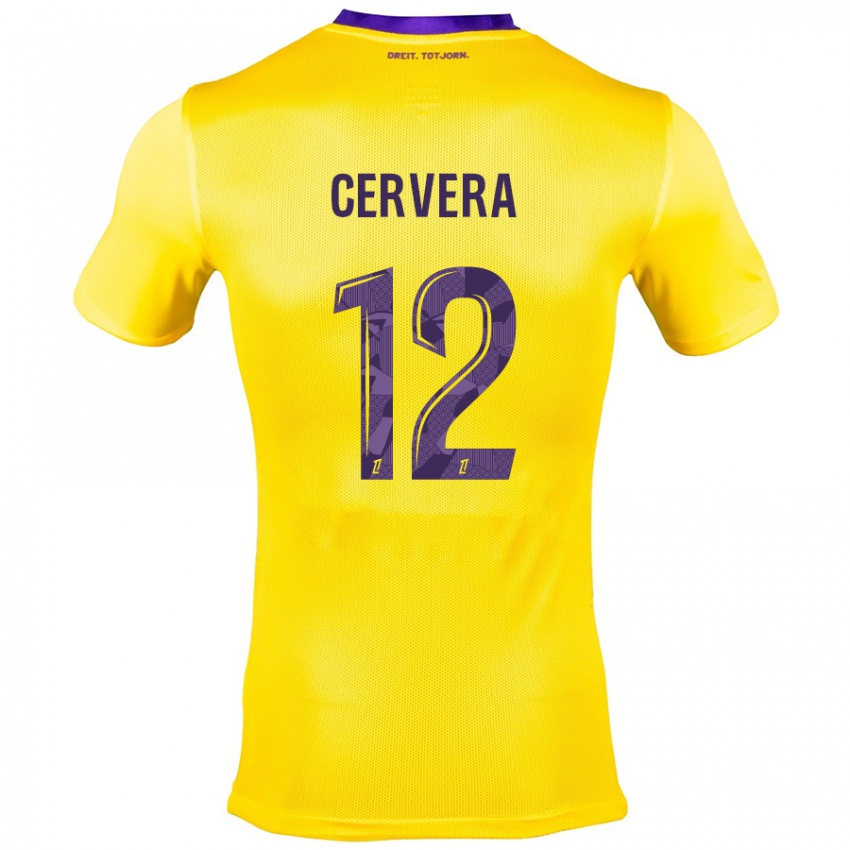 Niño Camiseta Laurianne Cervera #12 Amarillo Morado 2ª Equipación 2024/25 La Camisa Chile