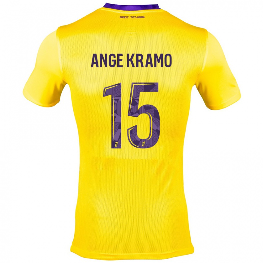 Niño Camiseta Marie Ange Kramo #15 Amarillo Morado 2ª Equipación 2024/25 La Camisa Chile