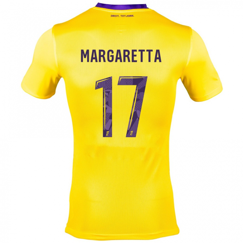 Niño Camiseta Jessica Margaretta #17 Amarillo Morado 2ª Equipación 2024/25 La Camisa Chile