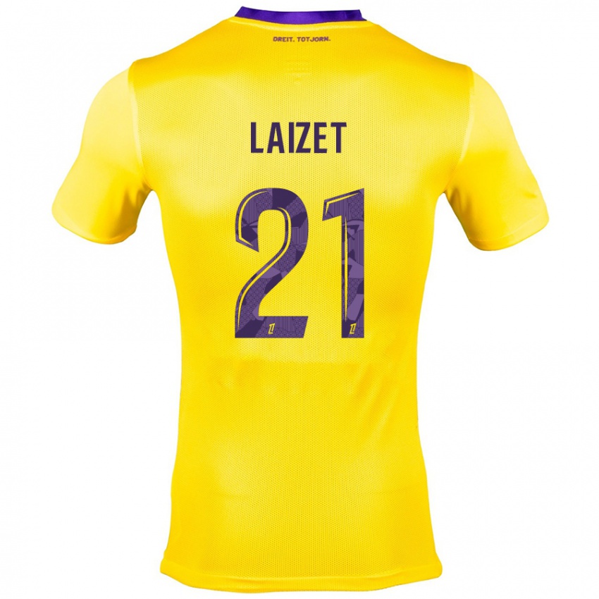 Niño Camiseta Emma Laizet #21 Amarillo Morado 2ª Equipación 2024/25 La Camisa Chile