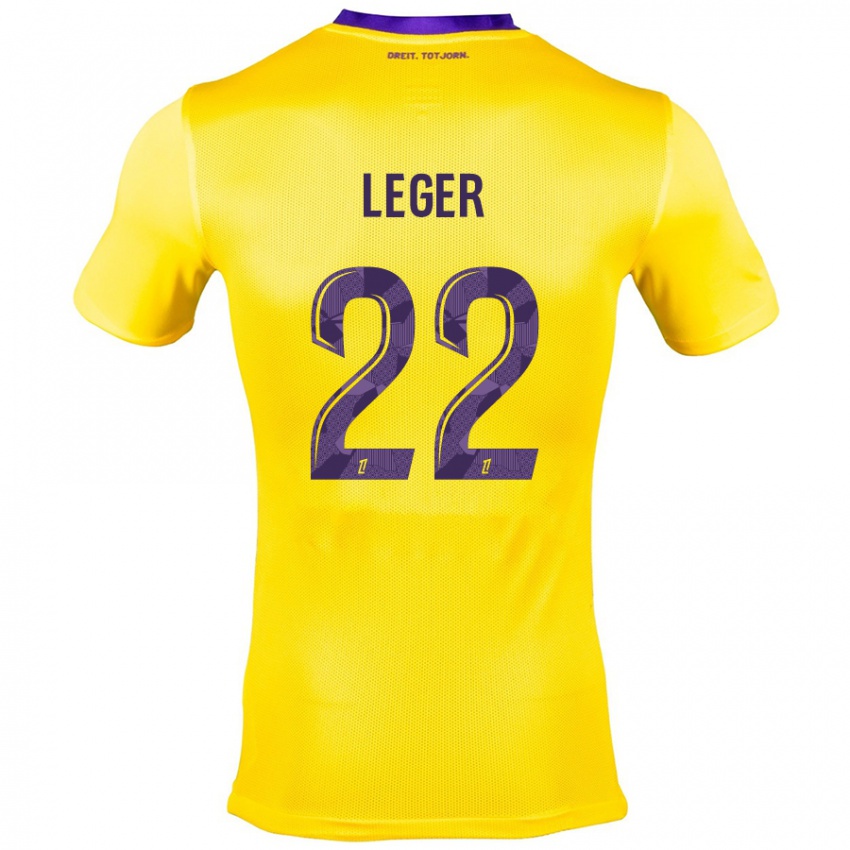 Niño Camiseta Christelle Léger #22 Amarillo Morado 2ª Equipación 2024/25 La Camisa Chile