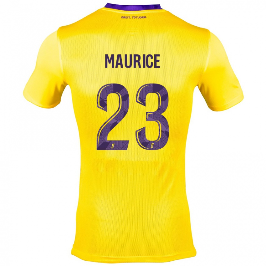 Niño Camiseta Sandra Maurice #23 Amarillo Morado 2ª Equipación 2024/25 La Camisa Chile