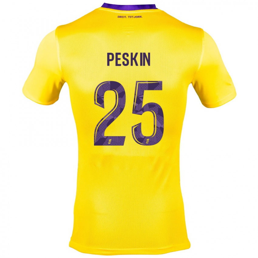 Niño Camiseta Kelso Peskin #25 Amarillo Morado 2ª Equipación 2024/25 La Camisa Chile