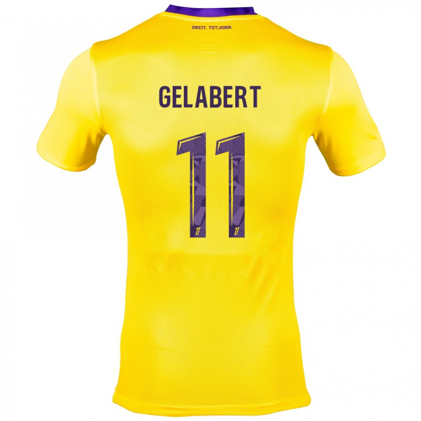 Niño Camiseta César Gelabert #11 Amarillo Morado 2ª Equipación 2024/25 La Camisa Chile