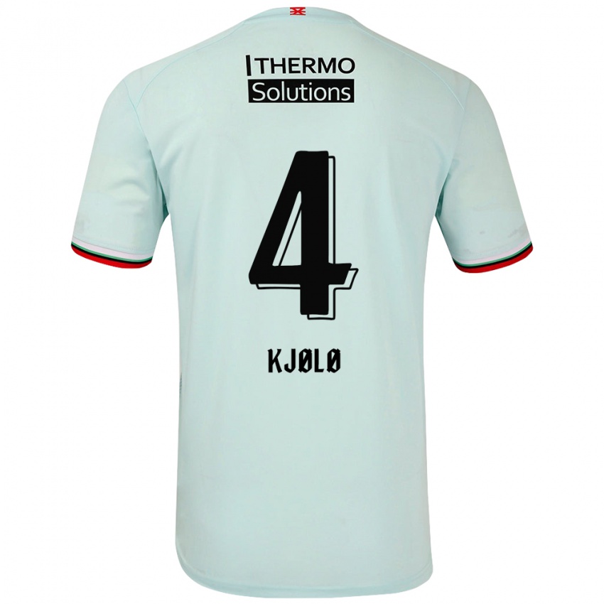 Niño Camiseta Mathias Kjølø #4 Verde Claro 2ª Equipación 2024/25 La Camisa Chile