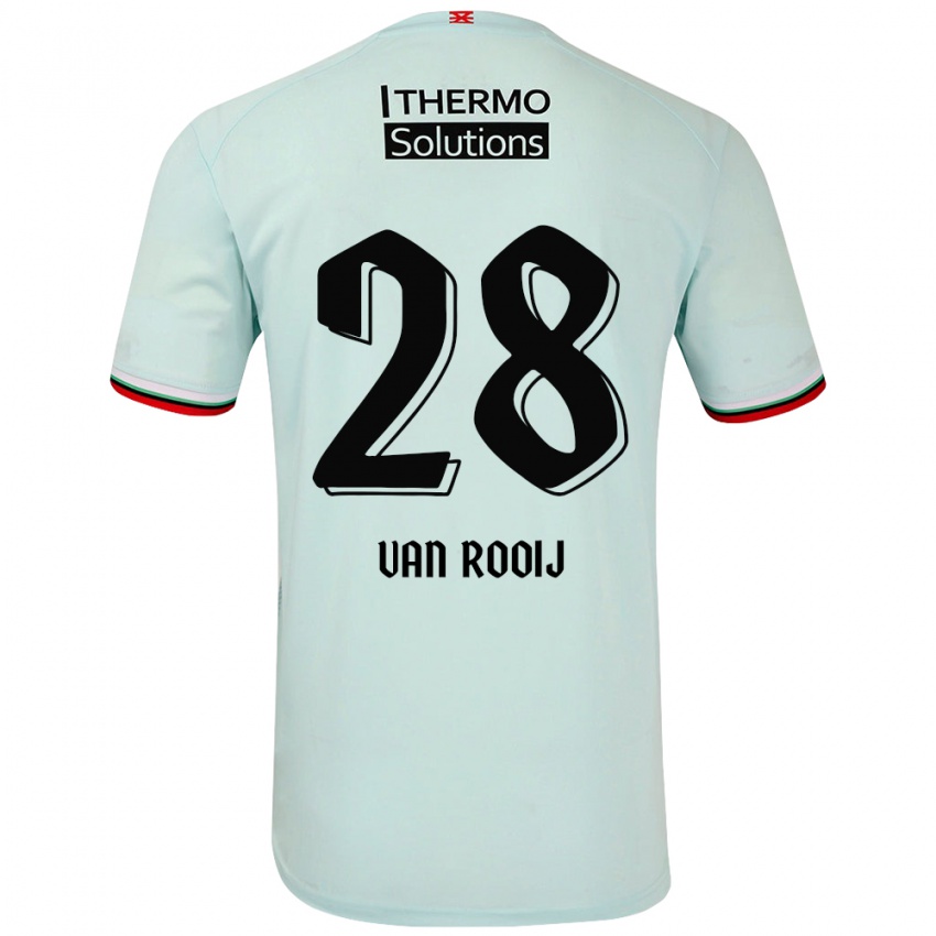 Niño Camiseta Bart Van Rooij #28 Verde Claro 2ª Equipación 2024/25 La Camisa Chile