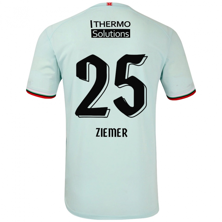 Niño Camiseta Taylor Ziemer #25 Verde Claro 2ª Equipación 2024/25 La Camisa Chile