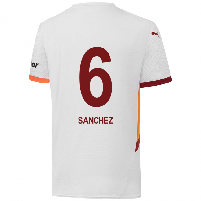 Niño Camiseta Davinson Sánchez #6 Blanco Amarillo Rojo 2ª Equipación 2024/25 La Camisa Chile