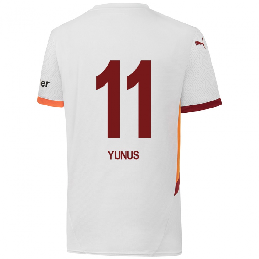 Niño Camiseta Yunus Akgün #11 Blanco Amarillo Rojo 2ª Equipación 2024/25 La Camisa Chile