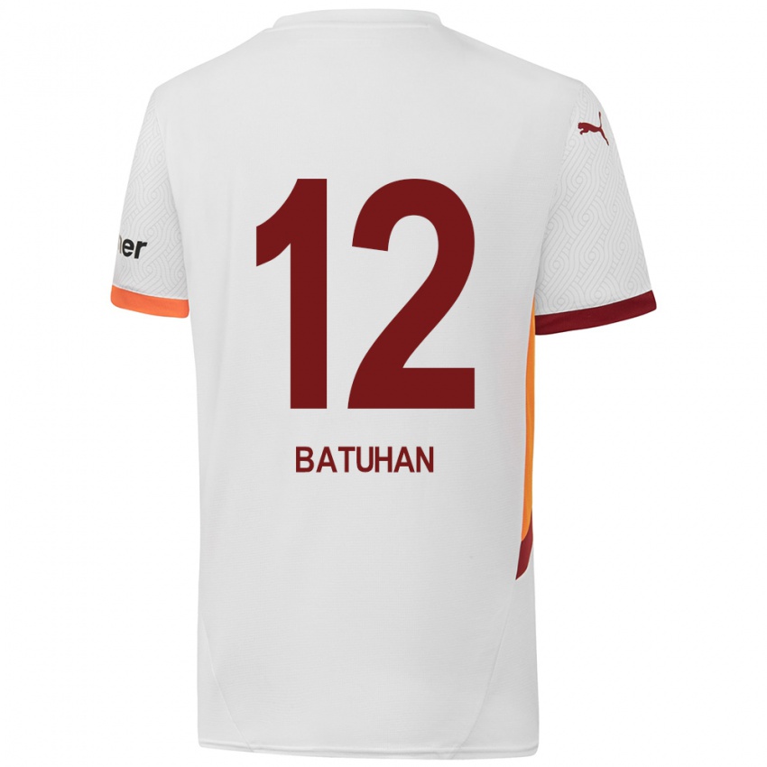 Niño Camiseta Batuhan Şen #12 Blanco Amarillo Rojo 2ª Equipación 2024/25 La Camisa Chile