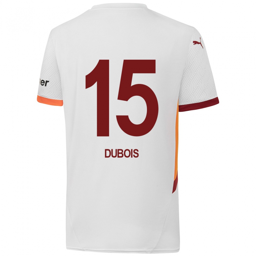 Niño Camiseta Léo Dubois #15 Blanco Amarillo Rojo 2ª Equipación 2024/25 La Camisa Chile