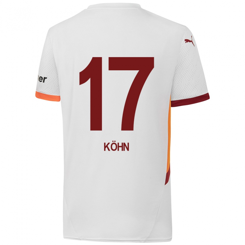 Niño Camiseta Derrick Köhn #17 Blanco Amarillo Rojo 2ª Equipación 2024/25 La Camisa Chile