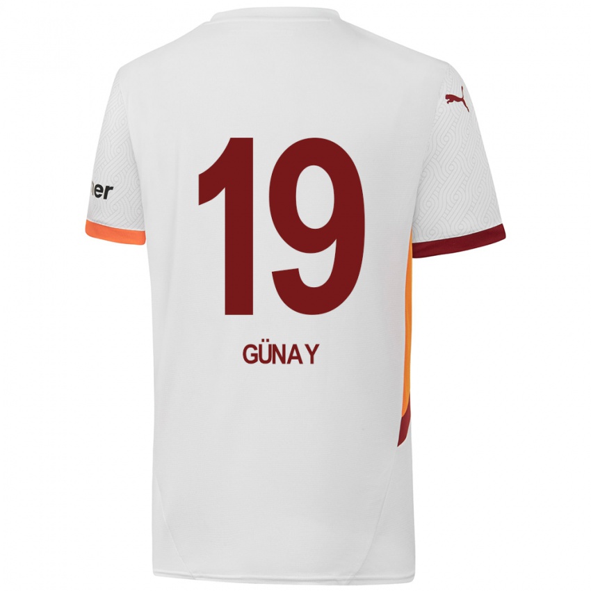 Niño Camiseta Günay Güvenç #19 Blanco Amarillo Rojo 2ª Equipación 2024/25 La Camisa Chile