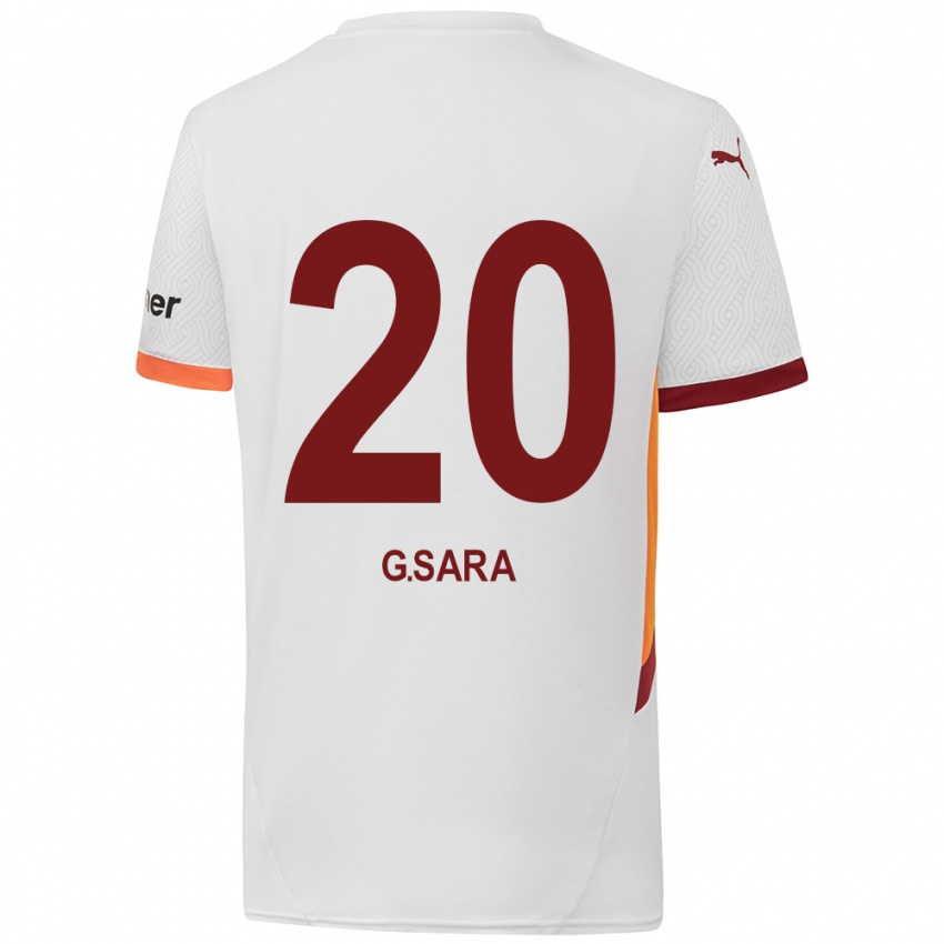 Niño Camiseta Gabriel Sara #20 Blanco Amarillo Rojo 2ª Equipación 2024/25 La Camisa Chile