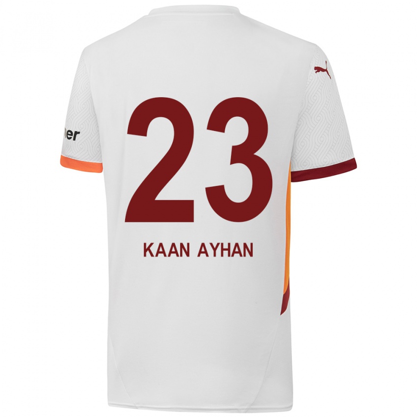 Niño Camiseta Kaan Ayhan #23 Blanco Amarillo Rojo 2ª Equipación 2024/25 La Camisa Chile