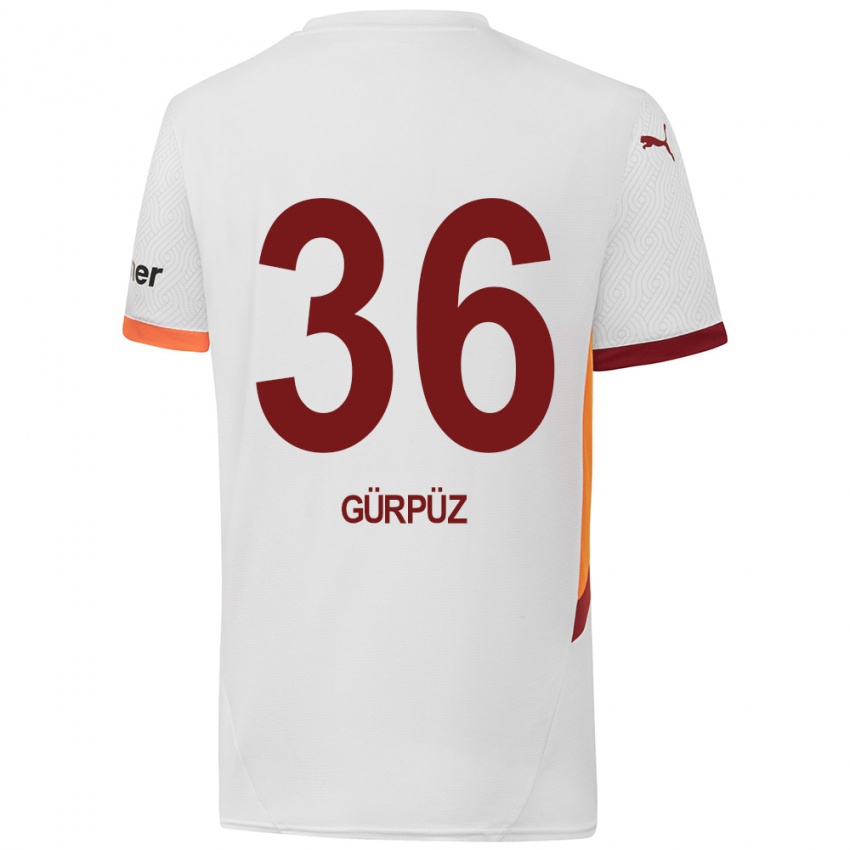 Niño Camiseta Gökdeniz Gürpüz #36 Blanco Amarillo Rojo 2ª Equipación 2024/25 La Camisa Chile