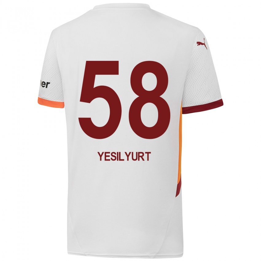 Niño Camiseta Ali Yeşilyurt #58 Blanco Amarillo Rojo 2ª Equipación 2024/25 La Camisa Chile