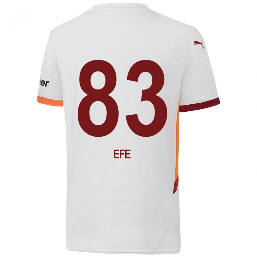 Niño Camiseta Efe Akman #83 Blanco Amarillo Rojo 2ª Equipación 2024/25 La Camisa Chile