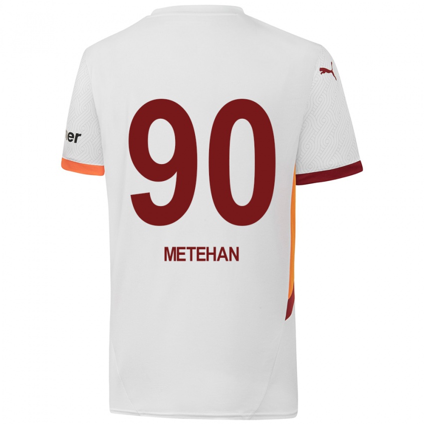 Niño Camiseta Metehan Baltacı #90 Blanco Amarillo Rojo 2ª Equipación 2024/25 La Camisa Chile