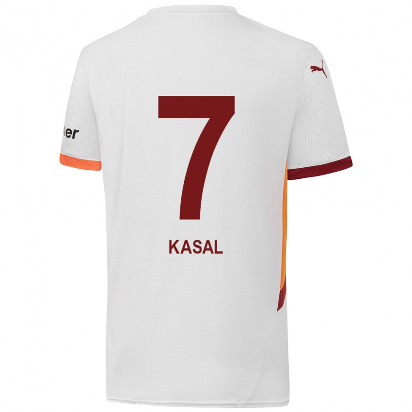 Niño Camiseta Yasin Kasal #7 Blanco Amarillo Rojo 2ª Equipación 2024/25 La Camisa Chile