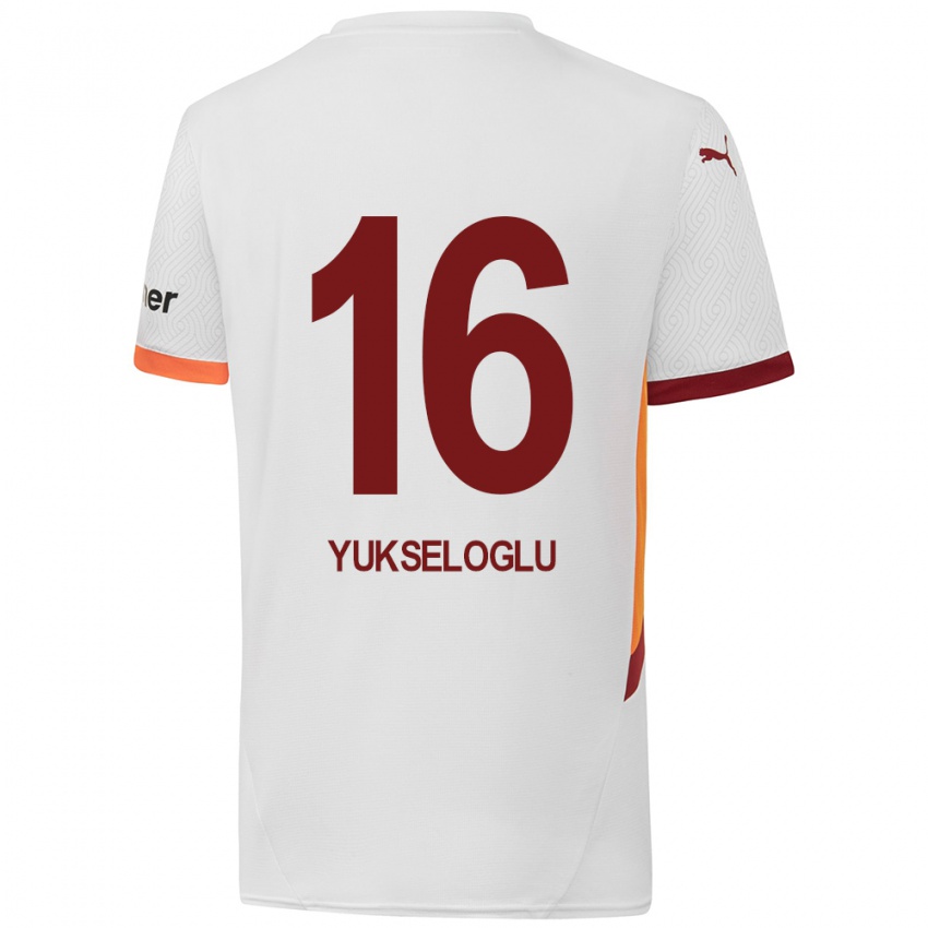 Niño Camiseta Ayaz Yükseloğlu #16 Blanco Amarillo Rojo 2ª Equipación 2024/25 La Camisa Chile