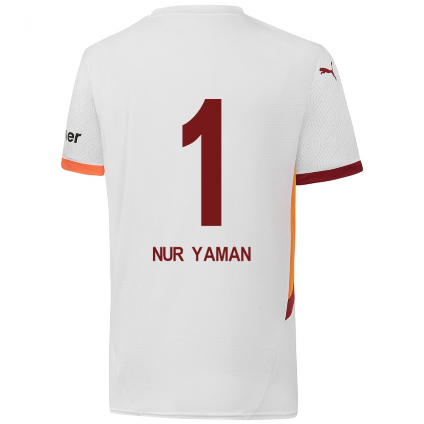 Niño Camiseta Gamze Nur Yaman #1 Blanco Amarillo Rojo 2ª Equipación 2024/25 La Camisa Chile