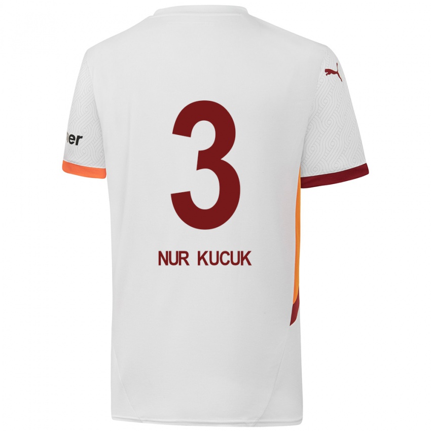 Niño Camiseta Rabia Nur Küçük #3 Blanco Amarillo Rojo 2ª Equipación 2024/25 La Camisa Chile