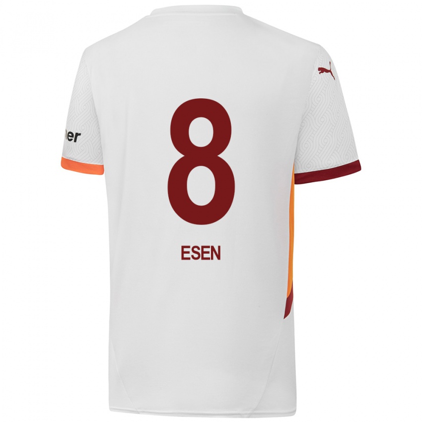 Niño Camiseta Emine Ecem Esen #8 Blanco Amarillo Rojo 2ª Equipación 2024/25 La Camisa Chile