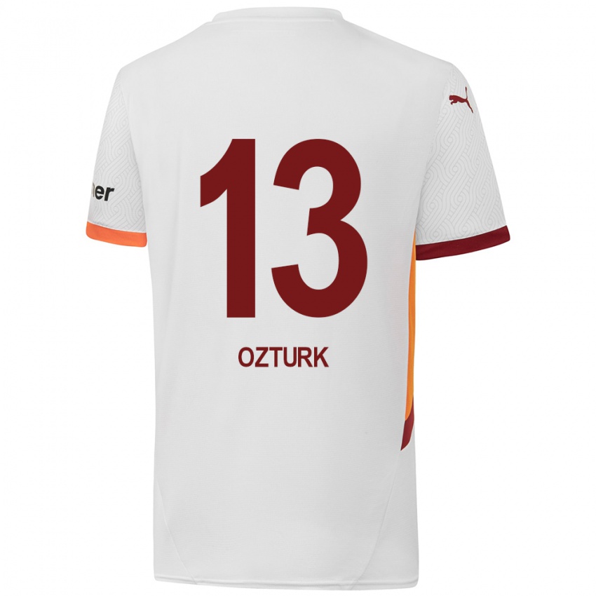 Niño Camiseta Fatma Sare Öztürk #13 Blanco Amarillo Rojo 2ª Equipación 2024/25 La Camisa Chile