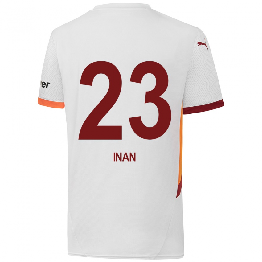 Niño Camiseta Müge İnan #23 Blanco Amarillo Rojo 2ª Equipación 2024/25 La Camisa Chile