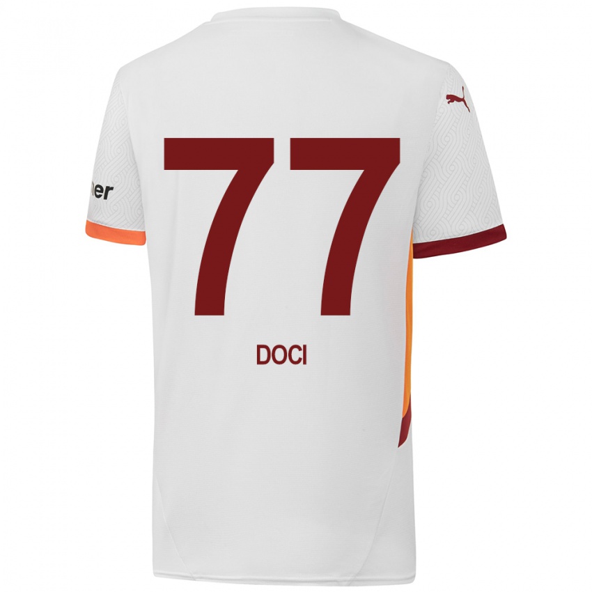 Niño Camiseta Megi Doci #77 Blanco Amarillo Rojo 2ª Equipación 2024/25 La Camisa Chile