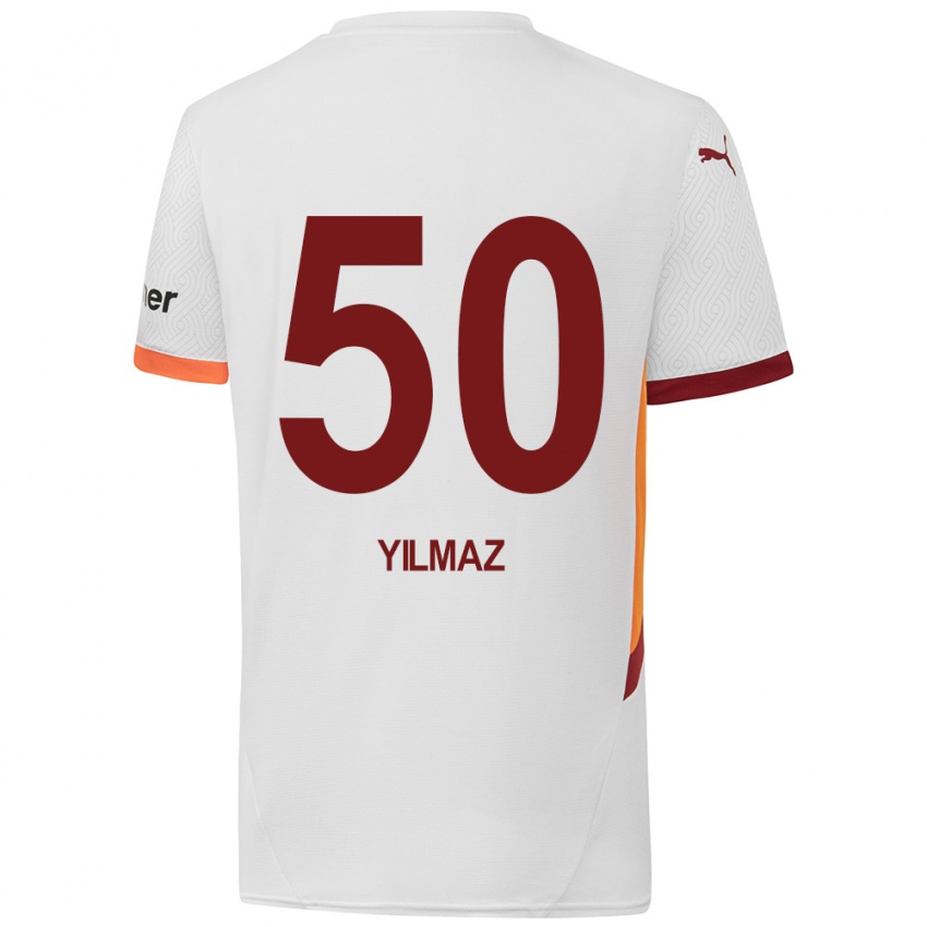 Niño Camiseta Jankat Yılmaz #50 Blanco Amarillo Rojo 2ª Equipación 2024/25 La Camisa Chile