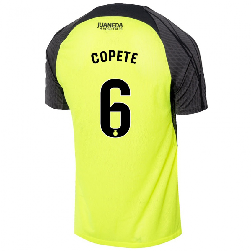 Niño Camiseta José Copete #6 Verde Fluorescente Negro 2ª Equipación 2024/25 La Camisa Chile