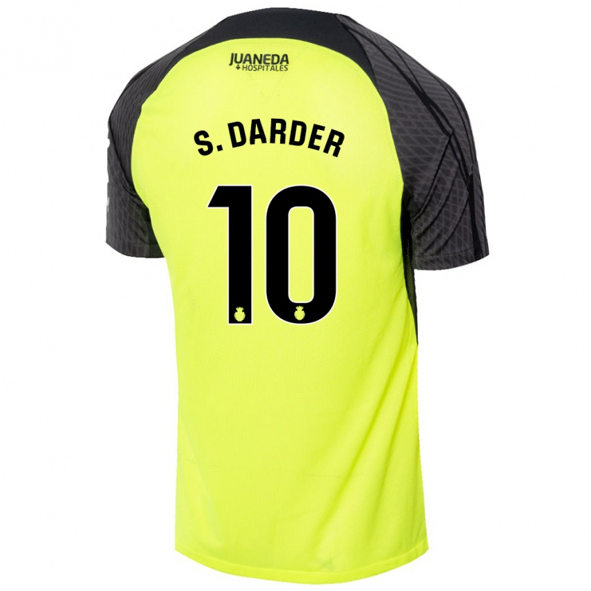 Niño Camiseta Sergi Darder #10 Verde Fluorescente Negro 2ª Equipación 2024/25 La Camisa Chile