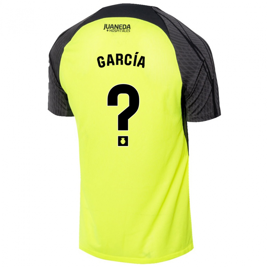 Niño Camiseta Pere García #0 Verde Fluorescente Negro 2ª Equipación 2024/25 La Camisa Chile