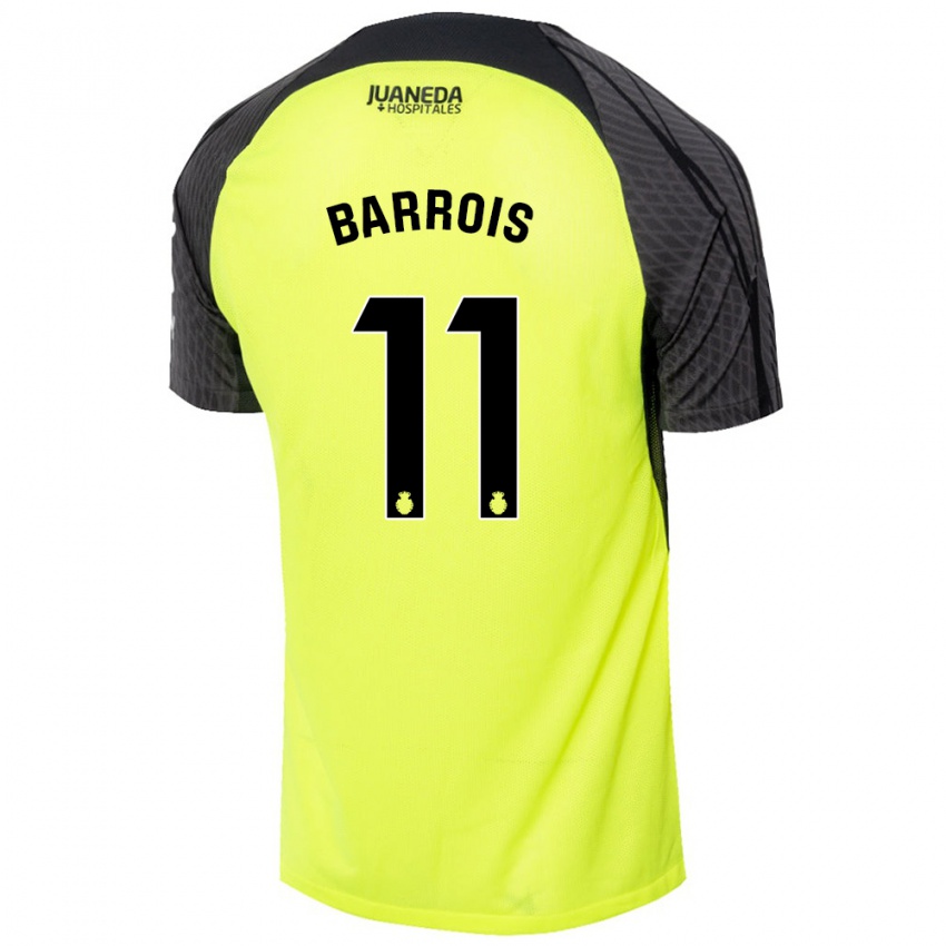 Niño Camiseta Eliott Barrois #11 Verde Fluorescente Negro 2ª Equipación 2024/25 La Camisa Chile